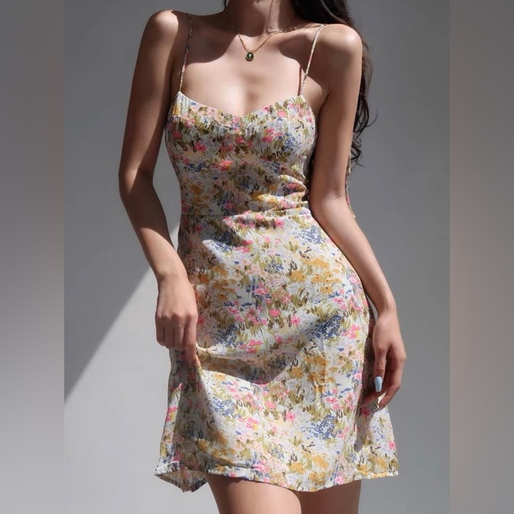 2bella Floral Tie Strap Mini Dress